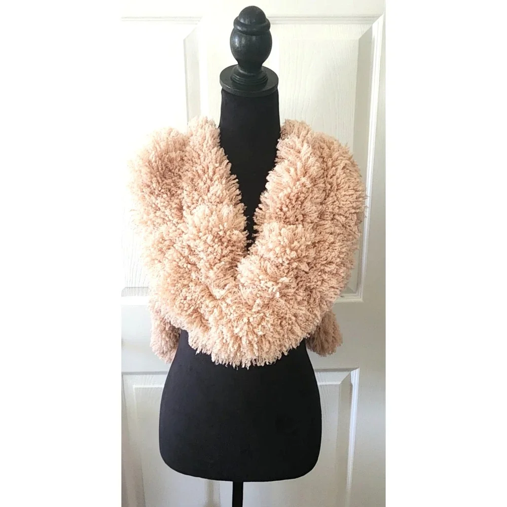 Lovely Blush Ruffled Stretch Wrap/Scarf, Width 6